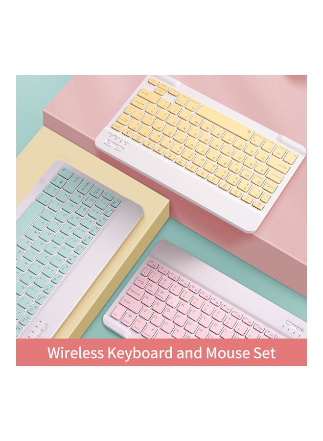 Generic Tablet Wireless Keyboard and Mouse Combo Ultra-slim Design Green  - Image 3