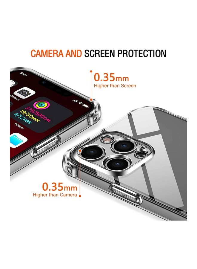 Rock Pow Soft TPU Silicone Protective Case For iPhone 6.1 Inch 13 Pro with 3 Units Tempered Glass Screen Protector Clear - Image 5