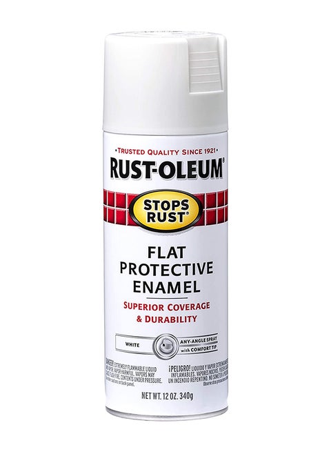 Stops Rust Protective Enamel Spray Paint Flat White