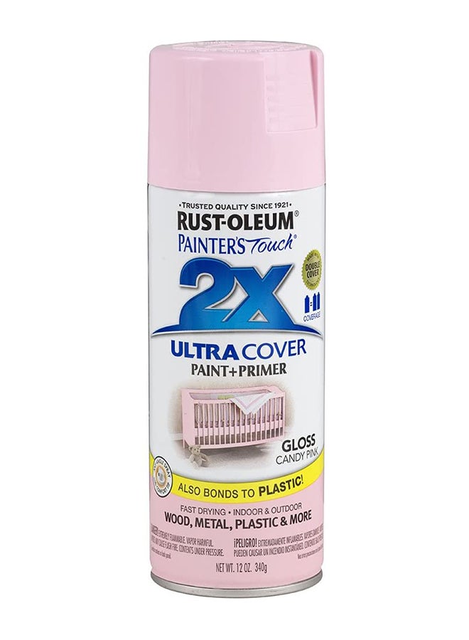 Rust-OlEUm 249119 Painter'S Touch 2X Ultra Cover, 12 Ounce (Pack Of 1), Gloss Candy Pink - Image 1