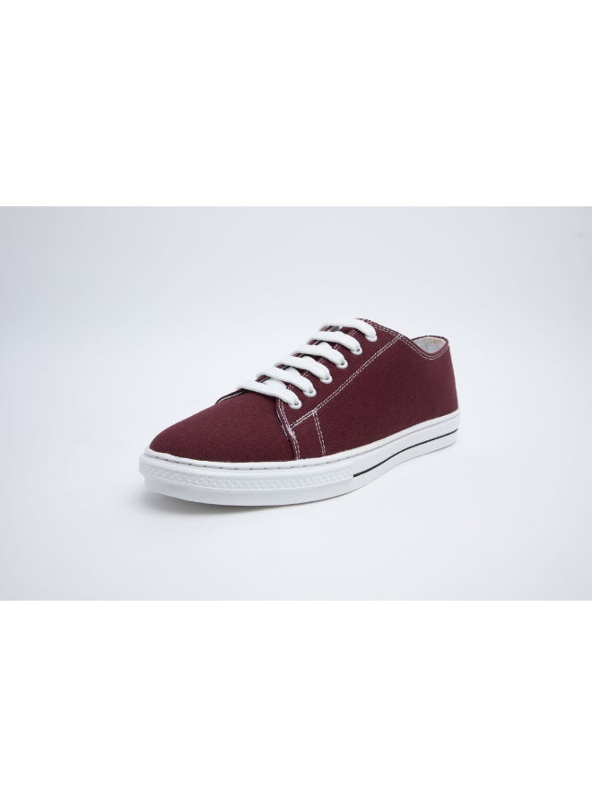 Geoomnii Men's Izela Dyed Low Top Sneakers Maroon  - Image 2