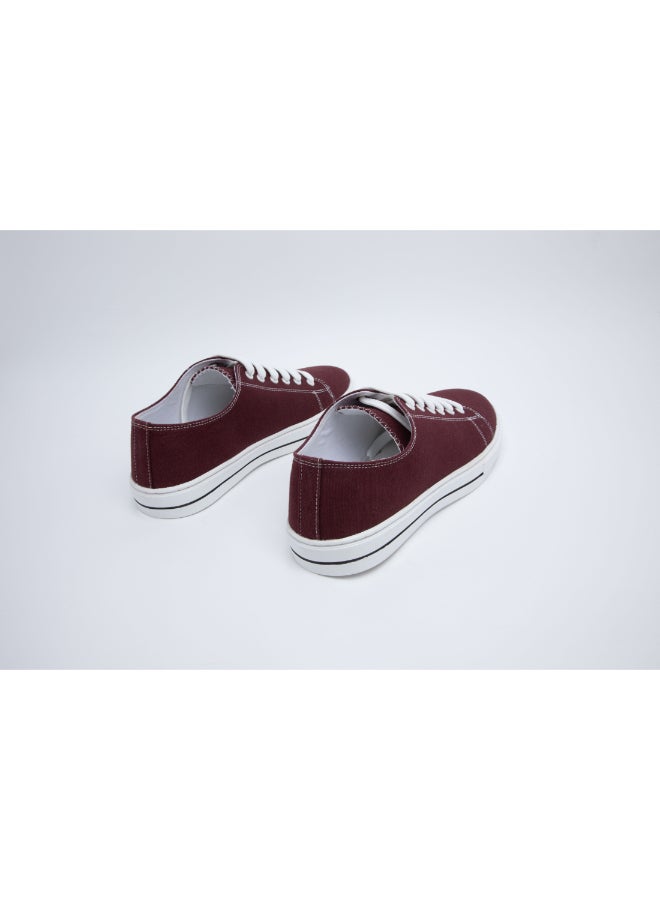 Geoomnii Men's Izela Dyed Low Top Sneakers Maroon  - Image 3