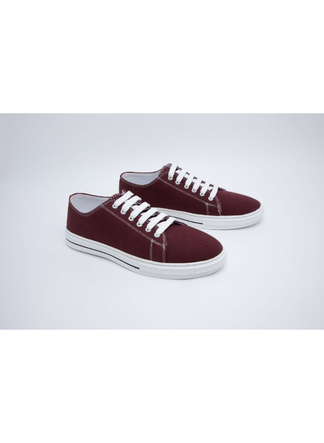 Geoomnii Men's Izela Dyed Low Top Sneakers Maroon  - Image 4