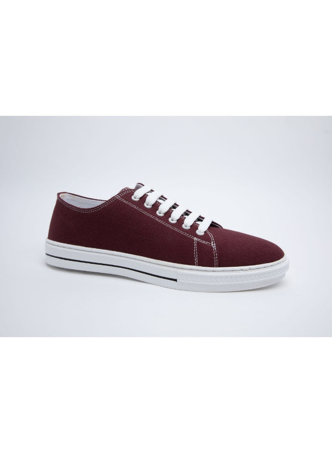 Geoomnii Men's Izela Dyed Low Top Sneakers Maroon  - Image 1