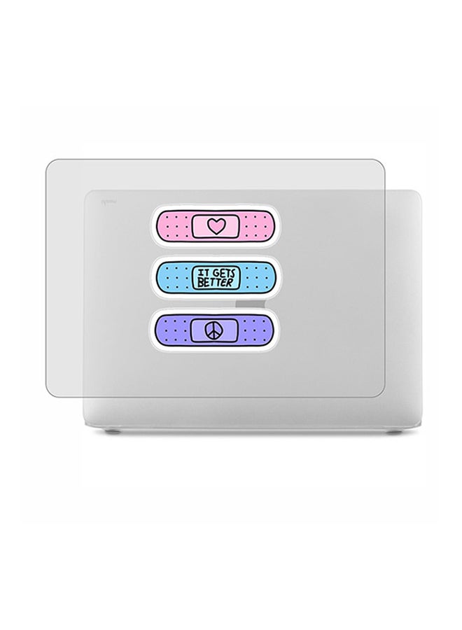 Theodor 2-Piece Printed Protective Hardshell Rubberized Case Cover For MacBook Air Silver - Image 1