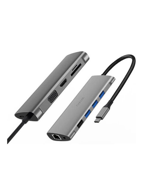 Alpha 11 In 1 USB C Hub All In One RJ45 Internet 4K For MacBook Laptop Type C Docking Station Grey