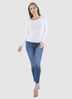 Classic Long Sleeve Slim Top White