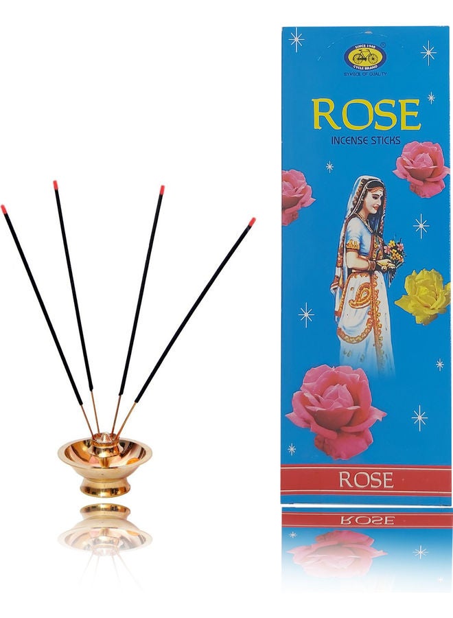 مجموعة بخور برائحة الورد، مكونة من 6 قطع. أزرق/أحمر 25x9سم