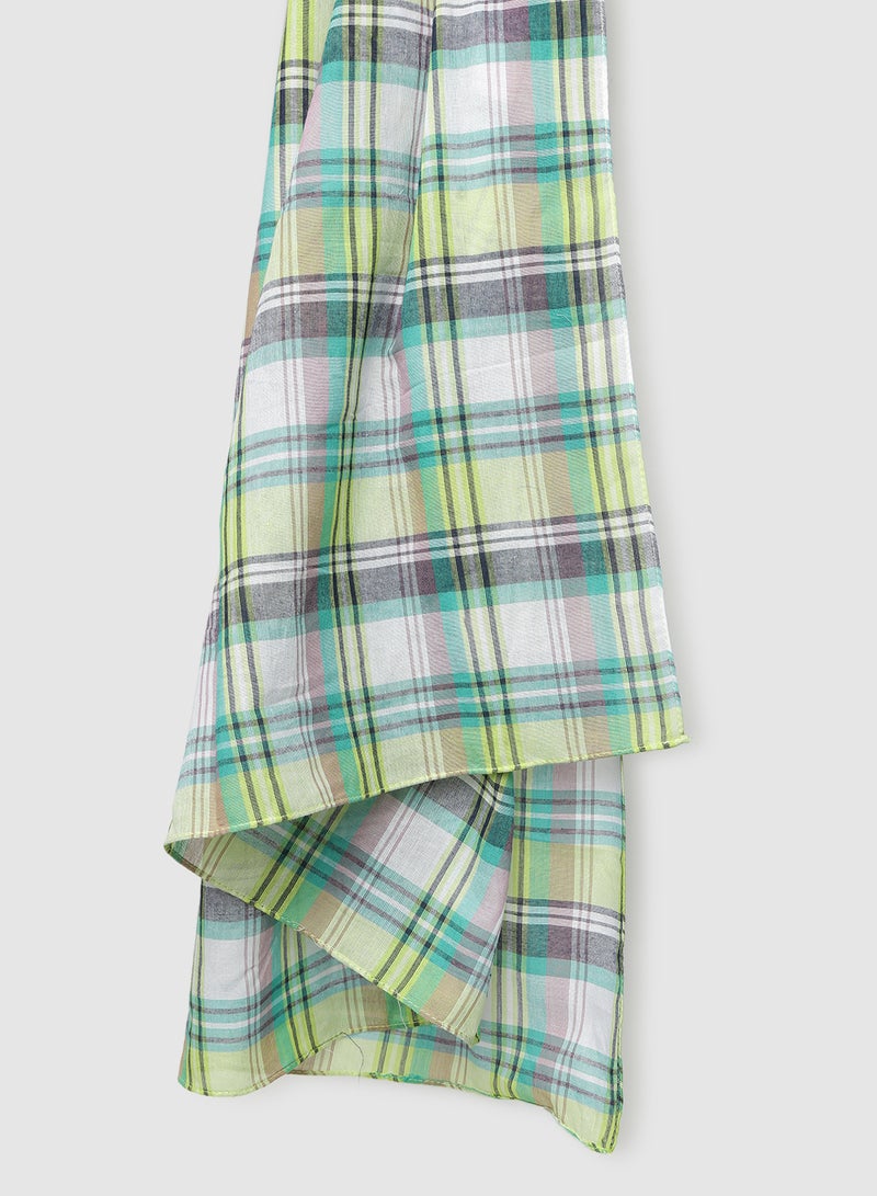 Aila - Checkered Pattern Scarf Multicolour - Image 1