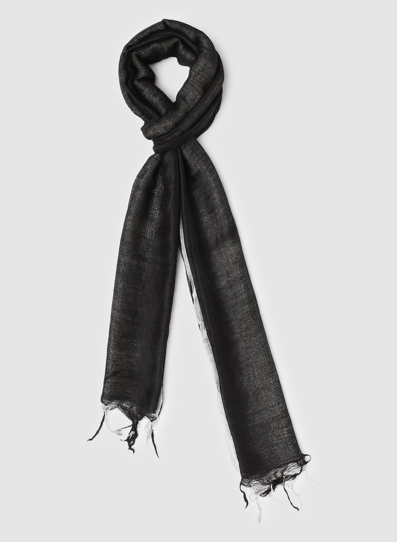 Aila Colourblock Pattern Scarf Black/White  - Image 1