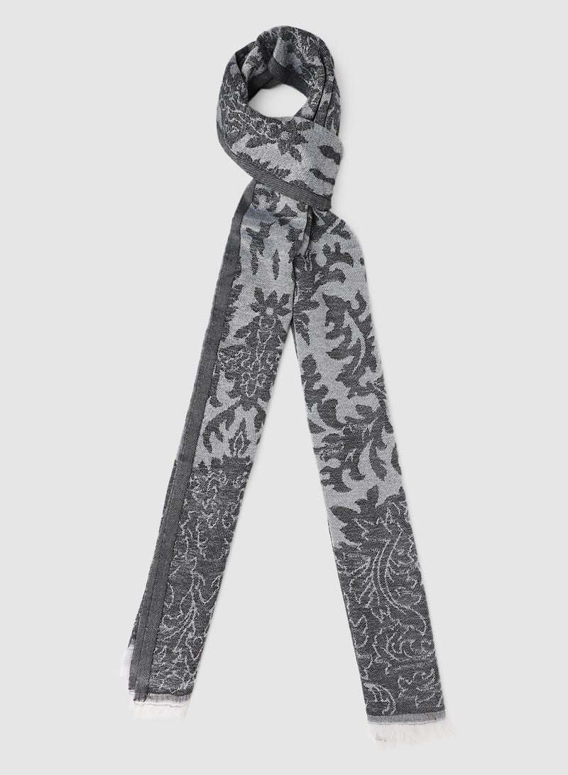 Aila Basic Printed Scarf Grey - Image 1