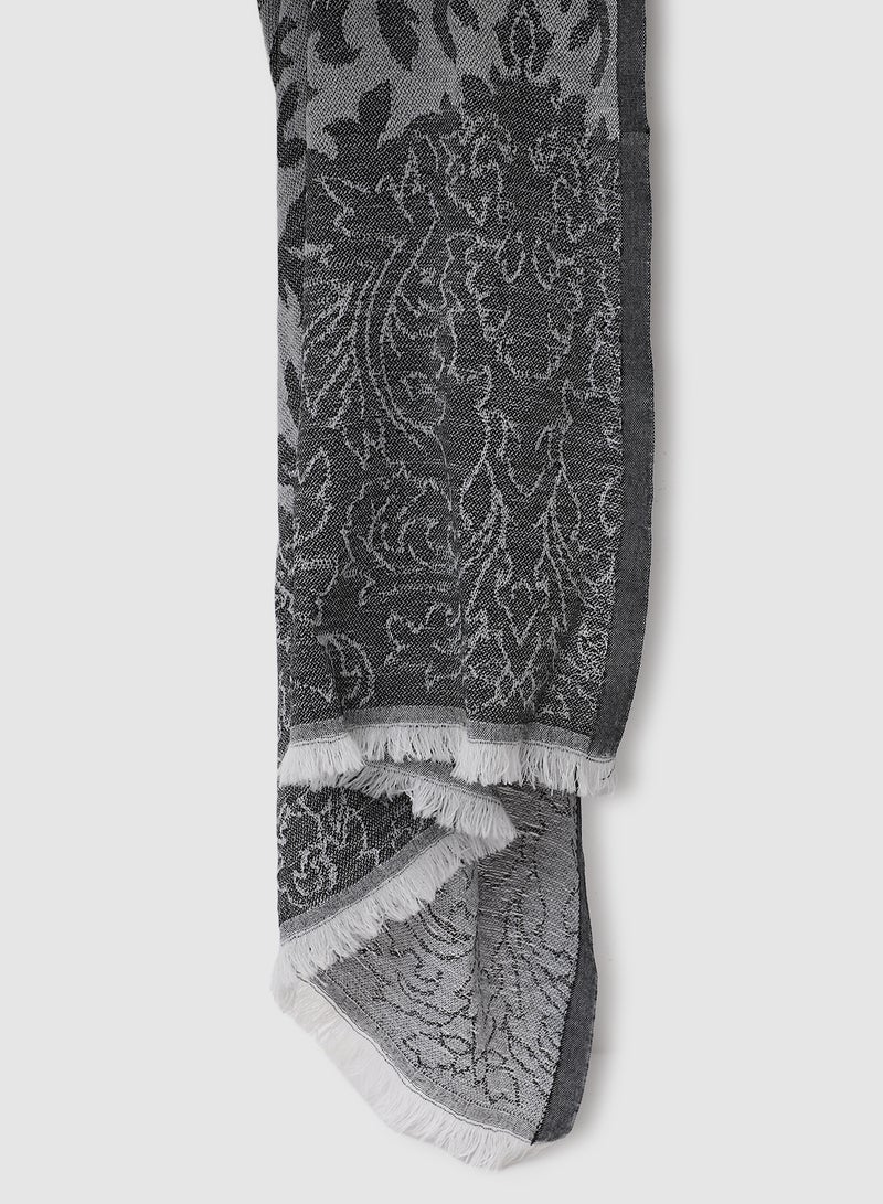 Aila Basic Printed Scarf Grey - Image 2