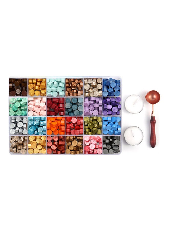 600-Piece Sealing Wax Beads Stamp Set Multicolour - Image 1