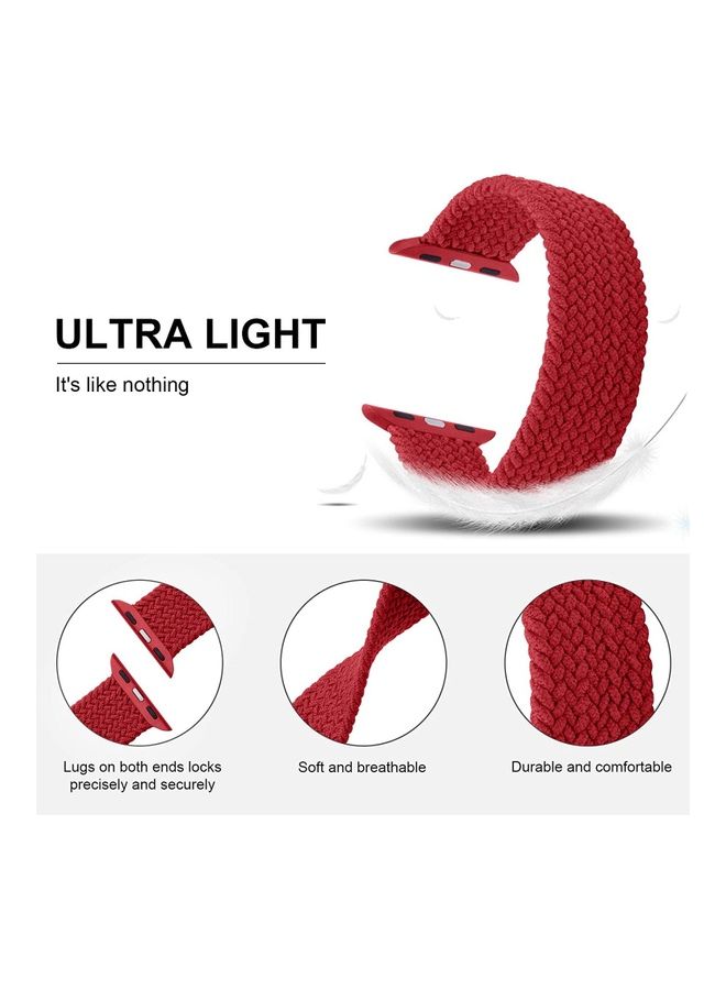 MARGOUN - 2-Pack Braided Solo Loop Band for Apple Watch 42/44mm Red/Black - Image 1