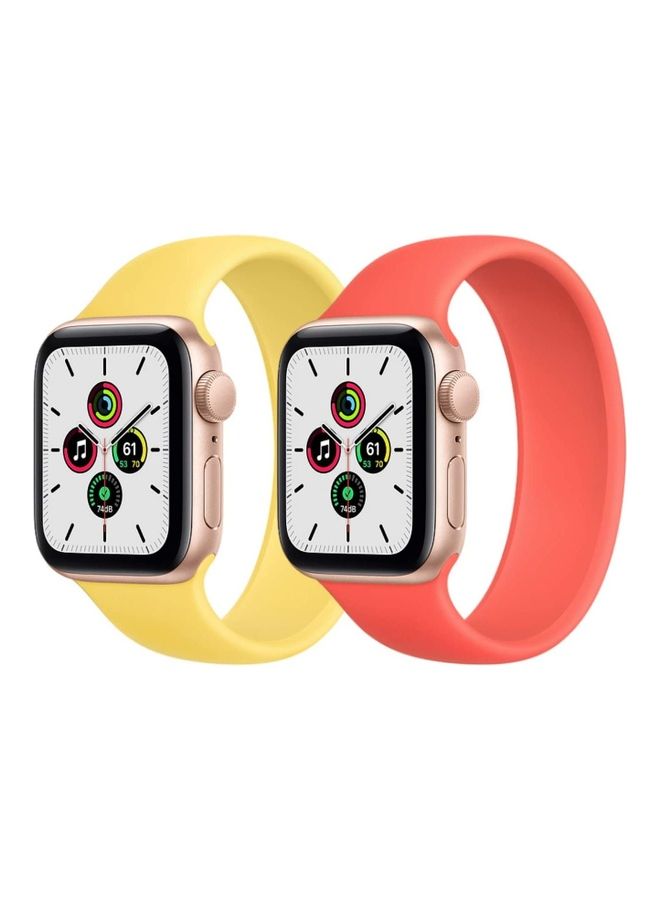 MARGOUN - 2-Pack Solo Loop Strap Band for Apple Watch 42/44mm Orange/Yellow - Image 1
