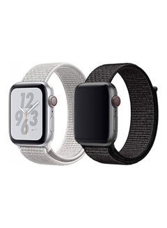 2-Pack Nylon Sport Loop Strap Band for Apple Watch 42/44mm Black/White