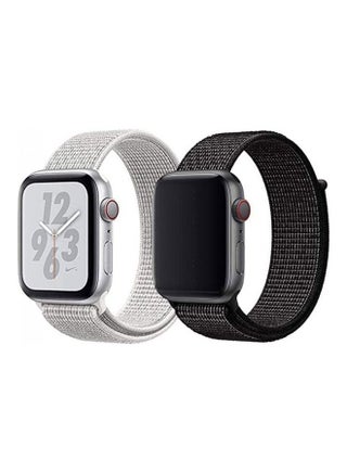 2-Pack Nylon Sport Loop Strap Band for Apple Watch 42/44mm Black/White - v1631687093/N50863074A_1
