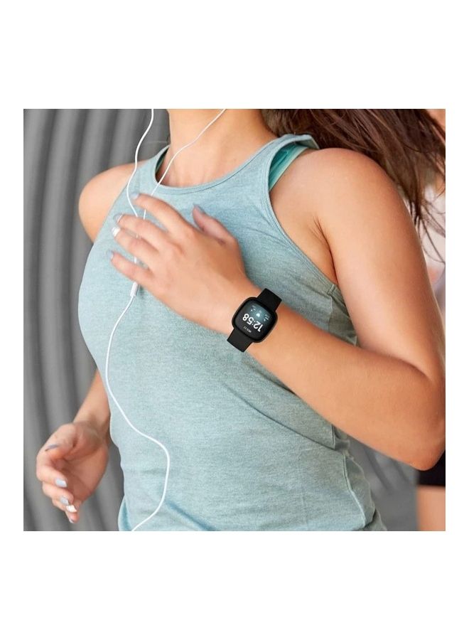 MARGOUN 2-Pack Replacement Silicone Band Versa 3/Fitbit Sense Smart Watch Black/White - Image 4