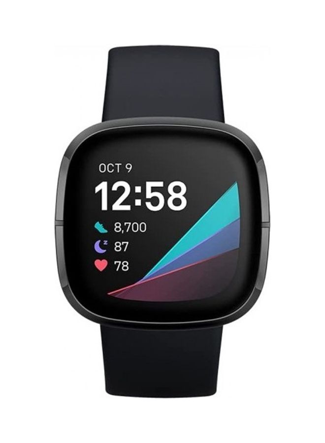 MARGOUN - 2-Pack Replacement Silicone Band For Fitbit Versa 3/ Sense Smart Watch Black - Image 1