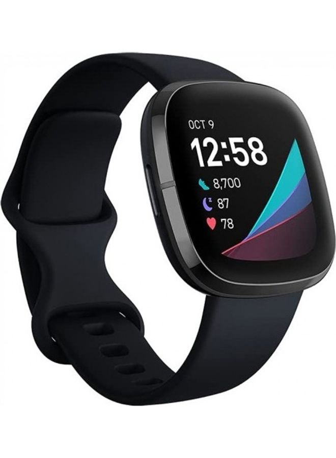 MARGOUN - 2-Pack Replacement Silicone Band For Fitbit Versa 3/ Sense Smart Watch Black - Image 1