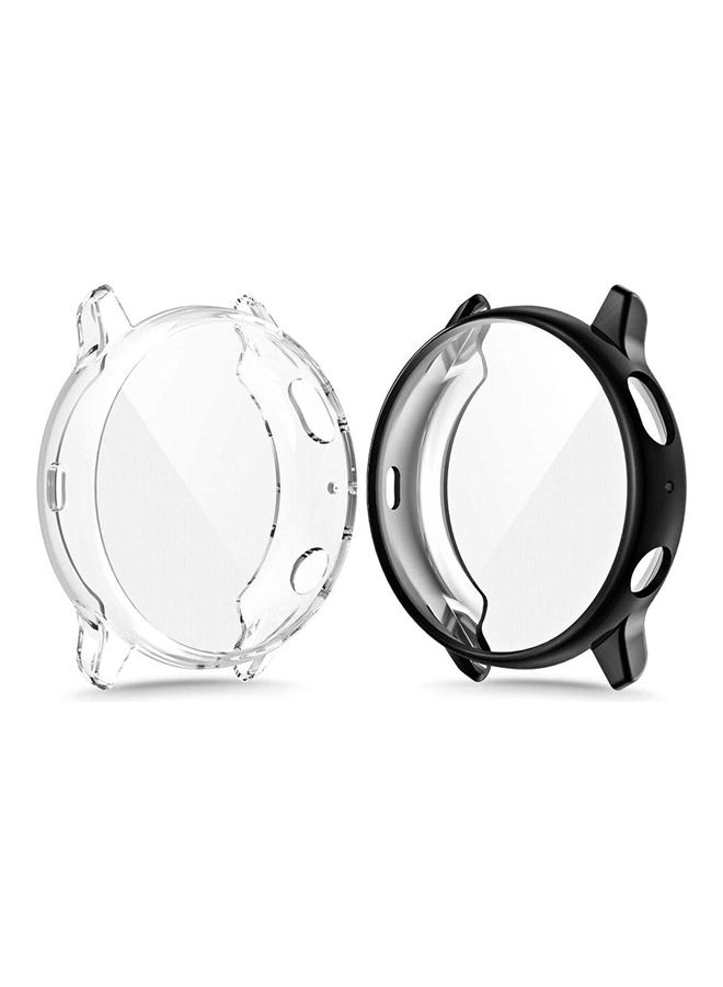 مارجون غطاء حماية واقٍ ممتص للصدمات من البولي يوريثان الحراري لساعة سامسونج جالاكسي أكتيف/2 مقاس 44 مم، من قطعتين أسود/شفاف - Image 1