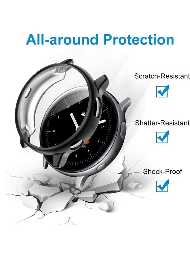 مارجون غطاء حماية واقٍ ممتص للصدمات من البولي يوريثان الحراري لساعة سامسونج جالاكسي أكتيف/2 مقاس 44 مم، من قطعتين أسود/شفاف - Image 4