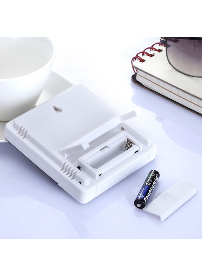Digital Humidity And Thermometer LCD Alarm Clock White 100 x 99 x 23mm - Image 3