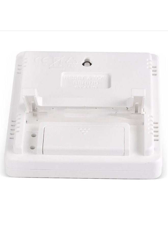 Digital Humidity And Thermometer LCD Alarm Clock White 100 x 99 x 23mm - Image 4