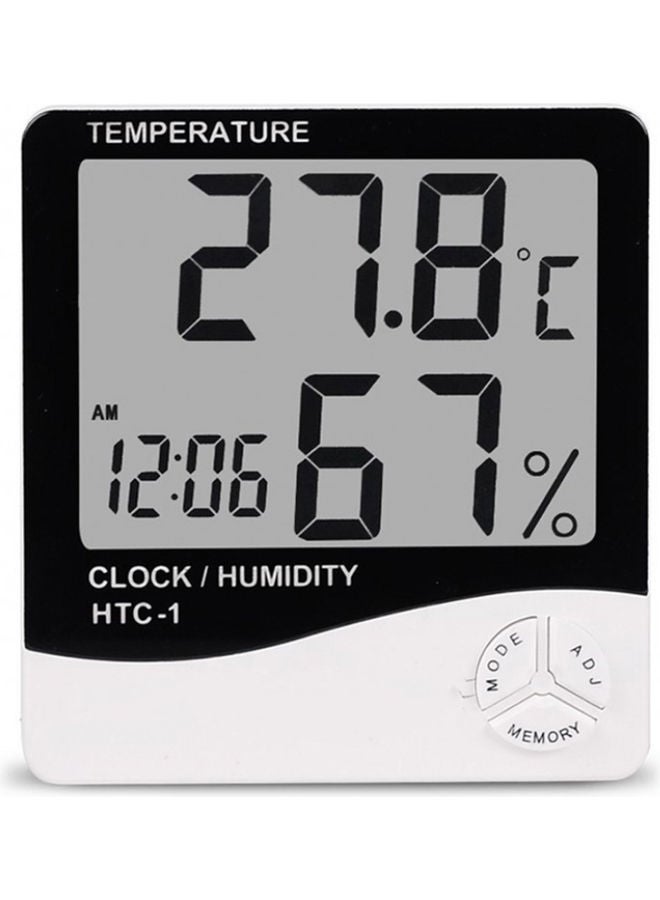 Digital Humidity And Thermometer LCD Alarm Clock White 100 x 99 x 23mm - Image 5