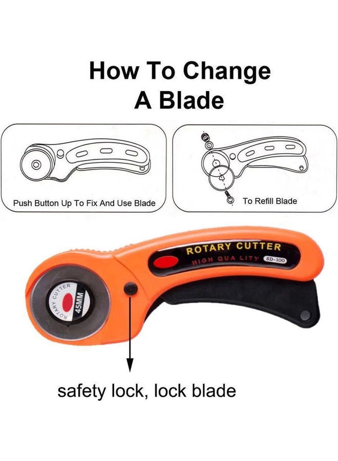 Roller Cutter for DIY Handicraft Patchwork Orange 22 x 4 x 6cm  - Image 2