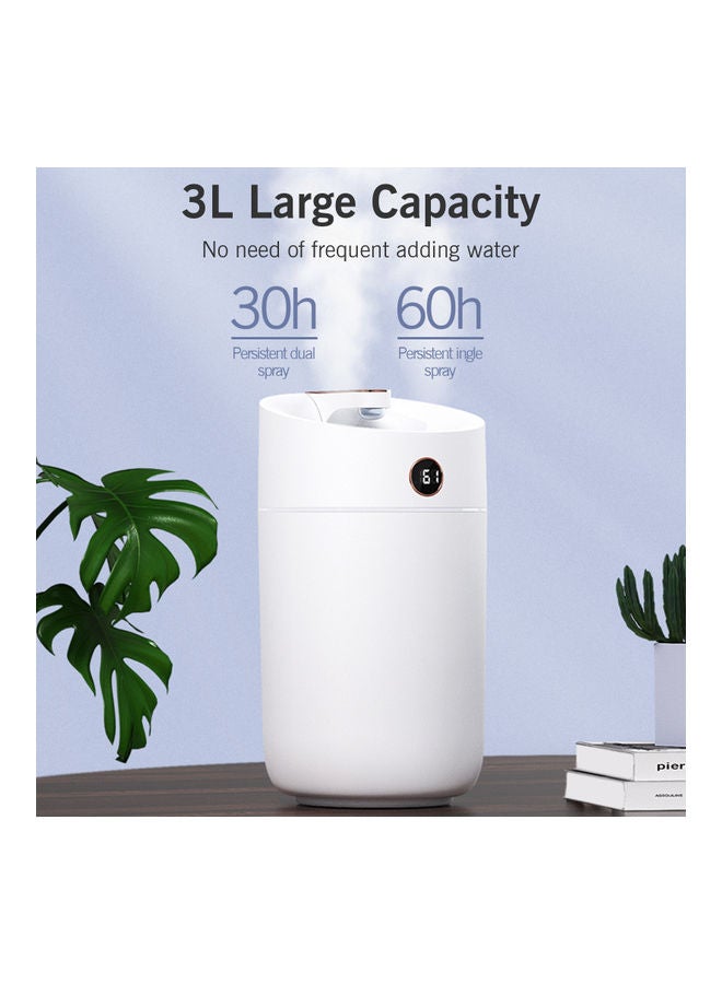 Generic - 3L Large Capacity Cool Mist Humidifier Air Vaporizer with Real-Time Moisture Display Screen Colourful Night Light Green - Image 1