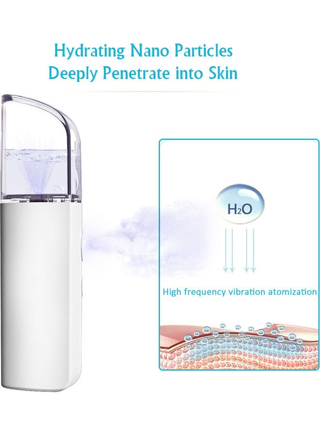 Handheld Portable Nano Facial Mist Sprayer Deep Moisturizing Mini Humidifier 20ml White - Image 4