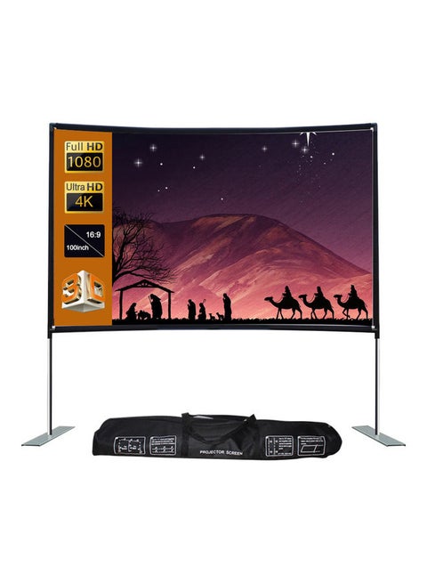 16:9 Projector Screen with Stable Base Pipe Connection Set V7835-1-V Black/White