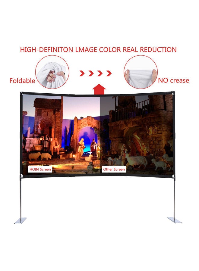 16:9 Projector Screen with Stable Base Pipe Connection Set V7835-1-V Black/White