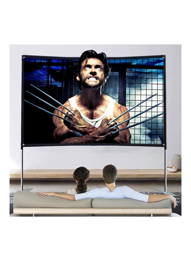 16:9 Projector Screen with Stable Base Pipe Connection Set V7835-1-V Black/White