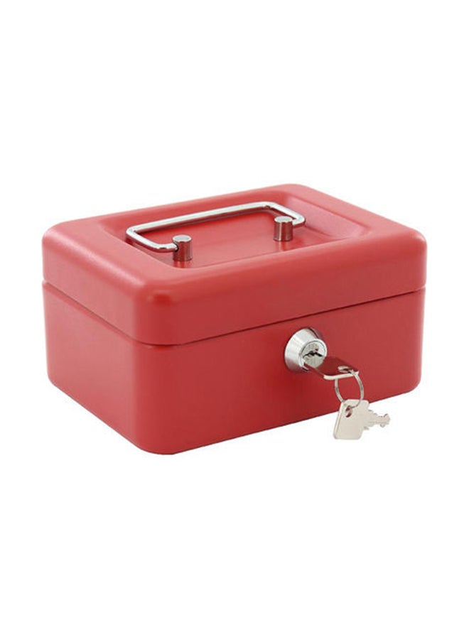 Metal Cash Box With Key Lock Pink