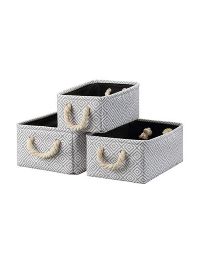 LAWAZIM - 3-Piece Storage Basket Set With Printed Wires - Image 1