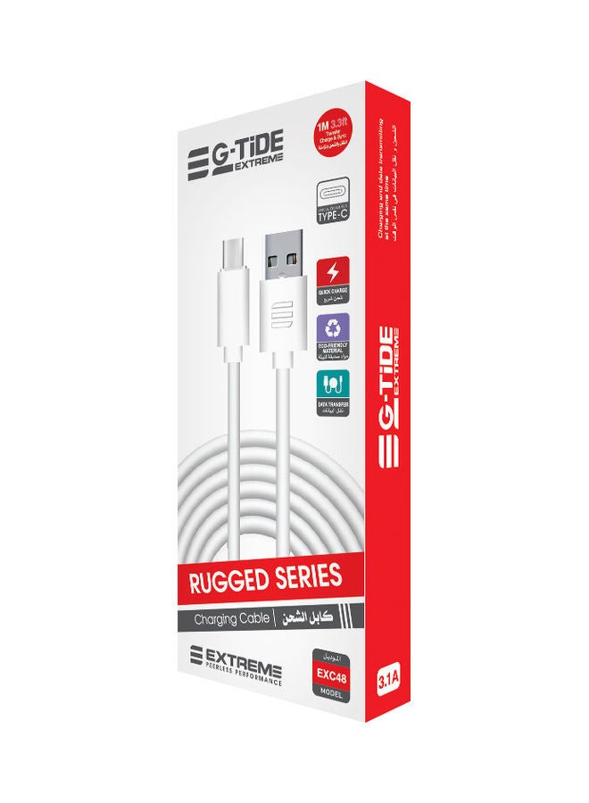 جي تايد إكستريم كابل شحن متين Type-C أبيض - Image 2