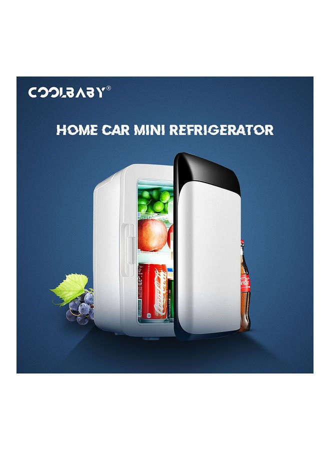 Cool Baby - COOLBABY 10L Small Fridge Freezer 12V Mini Portable Car Refrigerator Car/Home Dual-use Cooler Warmer Refrigerators for Home Office Vehicle Camping, Black 10.0 L CZBX01XQQ2 White/Black - Image 1