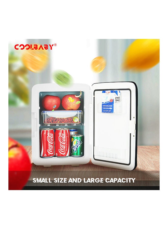 Cool Baby - COOLBABY 10L Small Fridge Freezer 12V Mini Portable Car Refrigerator Car/Home Dual-use Cooler Warmer Refrigerators for Home Office Vehicle Camping, Black 10.0 L CZBX01XQQ2 White/Black - Image 1