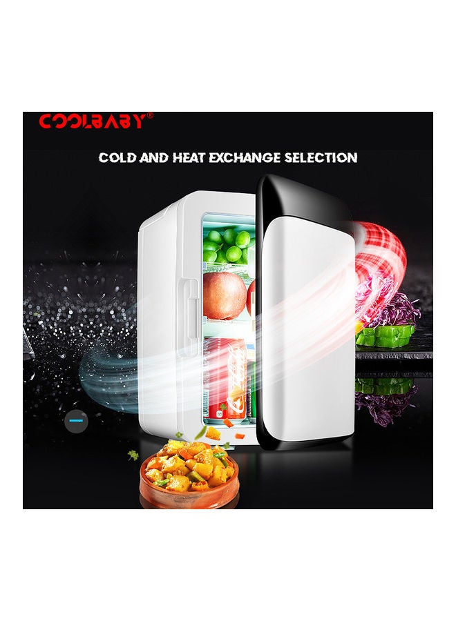 Cool Baby - COOLBABY 10L Small Fridge Freezer 12V Mini Portable Car Refrigerator Car/Home Dual-use Cooler Warmer Refrigerators for Home Office Vehicle Camping, Black 10.0 L CZBX01XQQ2 White/Black - Image 1