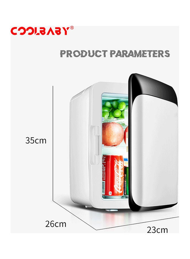 Cool Baby - COOLBABY 10L Small Fridge Freezer 12V Mini Portable Car Refrigerator Car/Home Dual-use Cooler Warmer Refrigerators for Home Office Vehicle Camping, Black 10.0 L CZBX01XQQ2 White/Black - Image 1