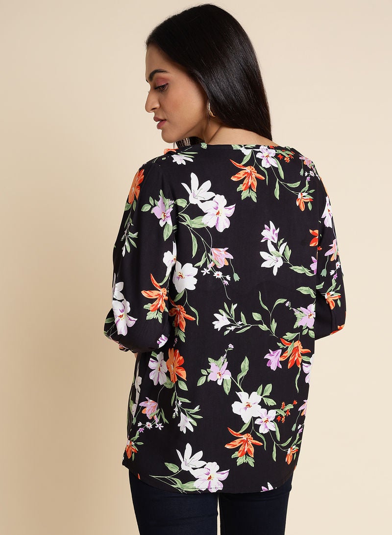 Aila - Long Sleeve Casual Top Multicolour - Image 1