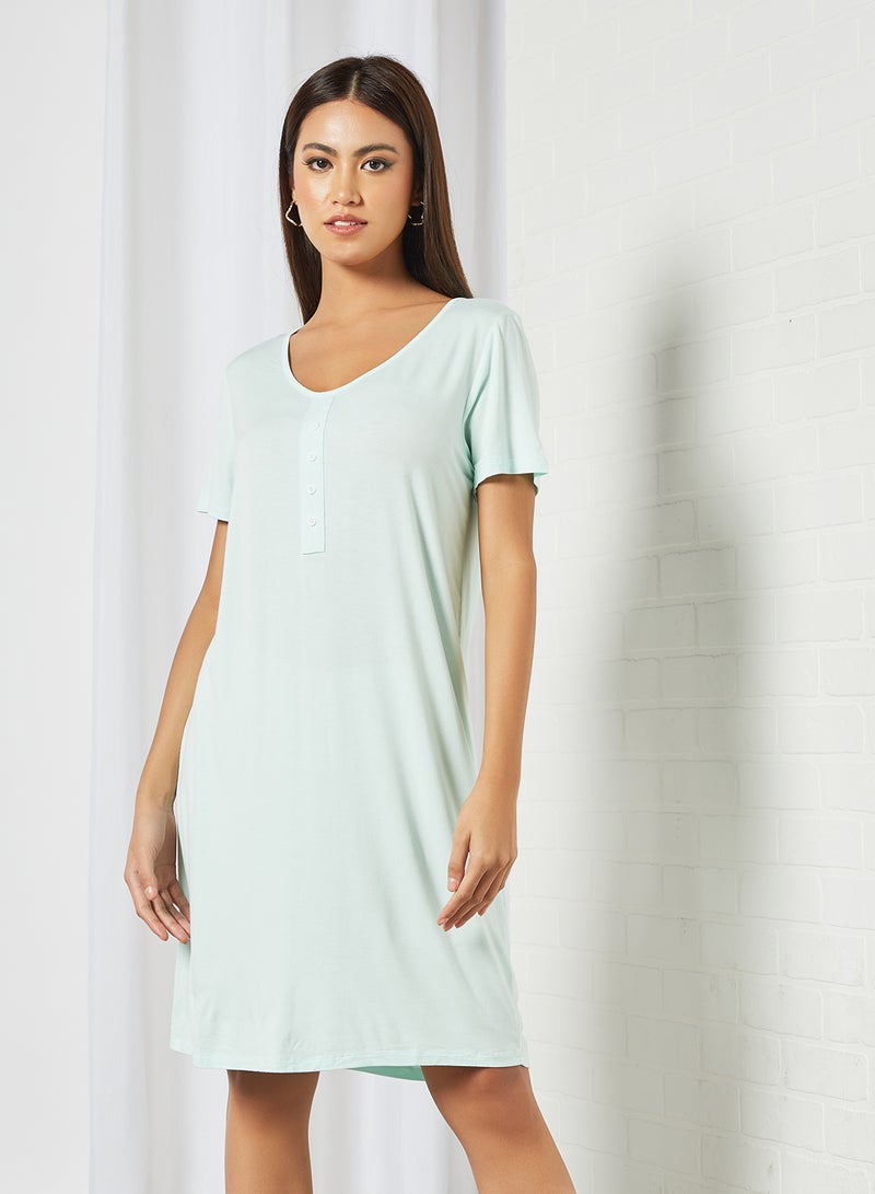 Aila Plain Casual Dress Light Blue  - Image 1