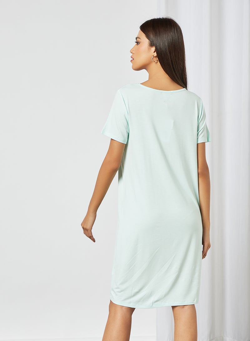 Aila Plain Casual Dress Light Blue  - Image 2