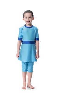 3-Piece Sun Protection Muslim Conservative Swimsuit Blue