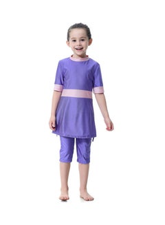 3-Piece Sun Protection Muslim Conservative Swimsuit Purple