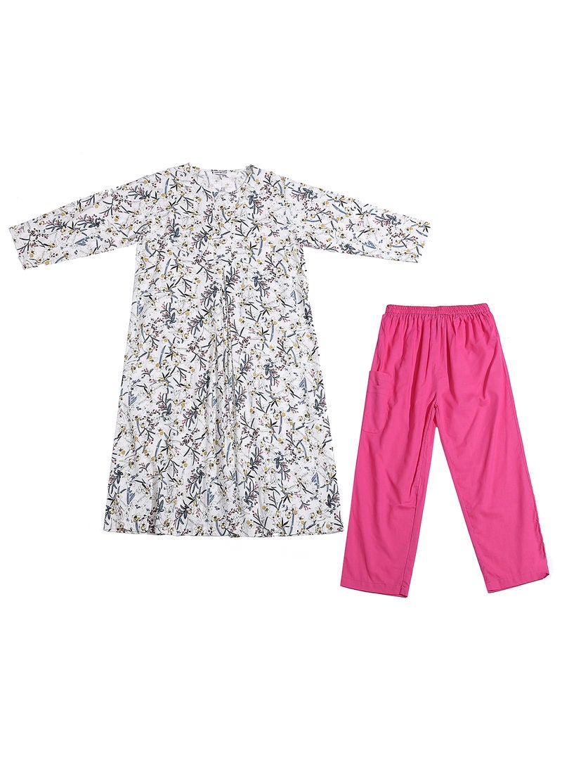 Hanyimidoo - 2-Piece Printed Muslim Long Sleeve Top and Pants Set Multicolour - Image 1
