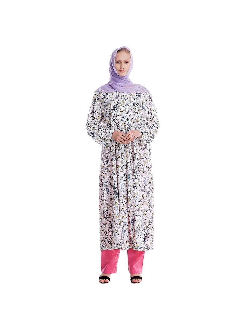Hanyimidoo - 2-Piece Printed Muslim Long Sleeve Top and Pants Set Multicolour - Image 1