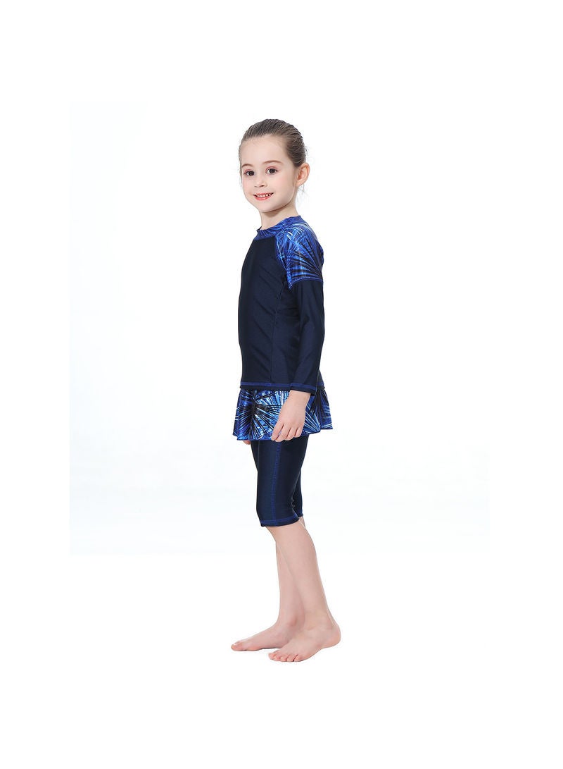 هانيميدو بدلة سباحة واقية من الشمس مكونة من 3 قطع أزرق - Image 3